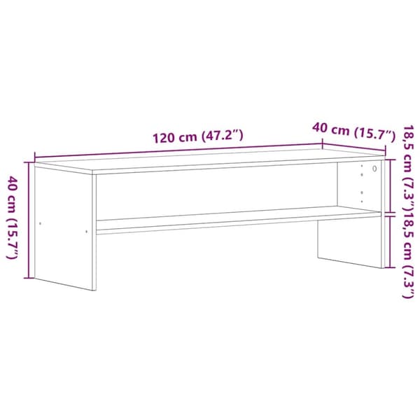 vidaXL tv-bord 120x40x40 cm konstrueret træ sort egetræsfarve