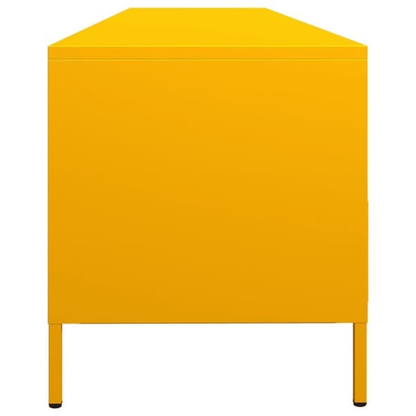 vidaXL TV-benk sennepsgul 202x39x43,5 cm kaldvalset stål