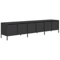 Miniatyrbilde 8 av 11: vidaXL TV-benk svart 202x39x43,5 cm kaldvalset stål