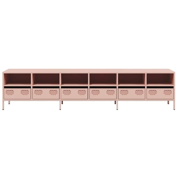 vidaXL TV-benk rosa 202x39x43,5 cm kaldvalset stål