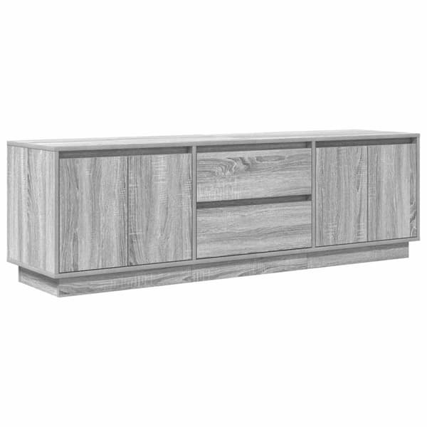 vidaXL TV-benk med LED-lys grå sonoma 160,5x41x50 cm