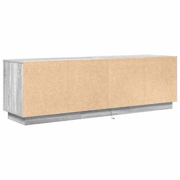 vidaXL TV-benk med LED-lys grå sonoma 160,5x41x50 cm