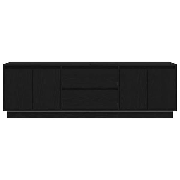 vidaXL TV-benk med LED-lys svart eik 160,5x41x50 cm