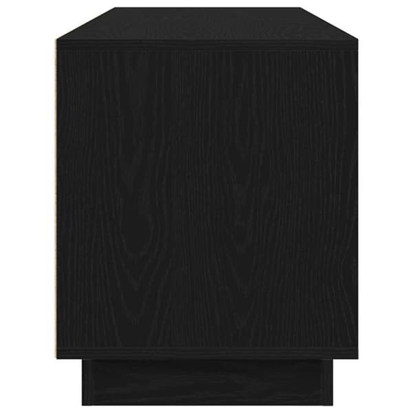 vidaXL TV-benk med LED-lys svart eik 160,5x41x50 cm