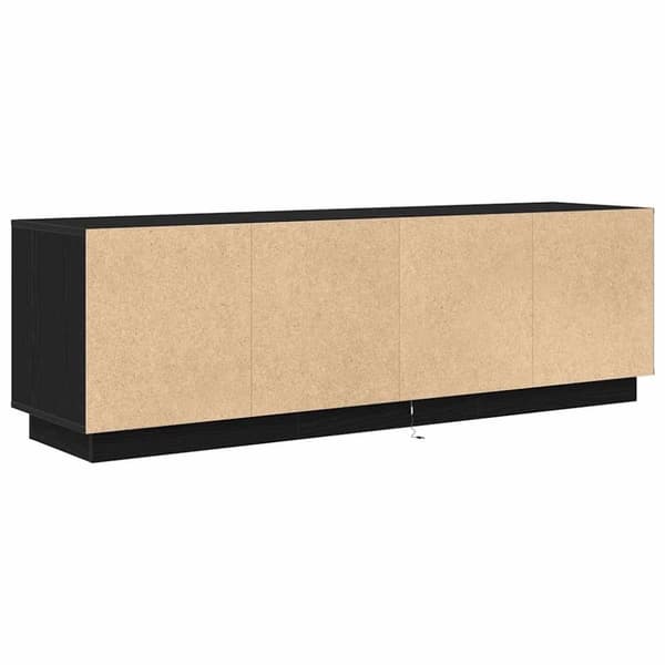 vidaXL TV-benk med LED-lys svart eik 160,5x41x50 cm