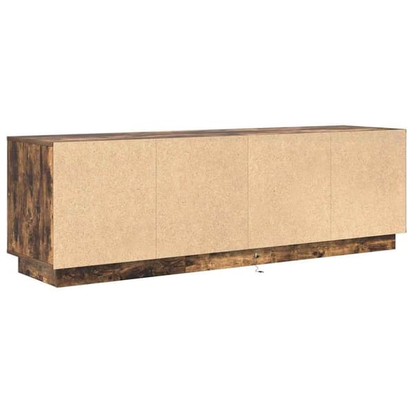 vidaXL TV-bänk med LED-lampor rökt ek 160,5x41x50 cm