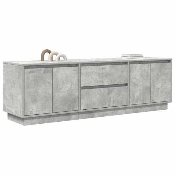 vidaXL TV-benk med LED-lys betonggrå 160,5x41x50 cm