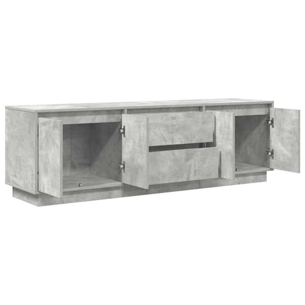 vidaXL TV-benk med LED-lys betonggrå 160,5x41x50 cm