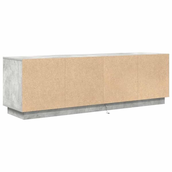 vidaXL TV-benk med LED-lys betonggrå 160,5x41x50 cm