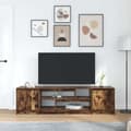 Miniatyrbilde 4 av 11: vidaXL TV-benk røkt eik 188,5x41x50 cm konstruert tre