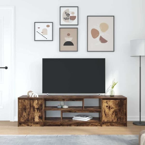 vidaXL TV-benk røkt eik 188,5x41x50 cm konstruert tre