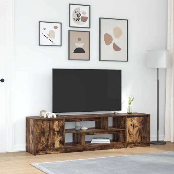 vidaXL TV-benk røkt eik 188,5x41x50 cm konstruert tre
