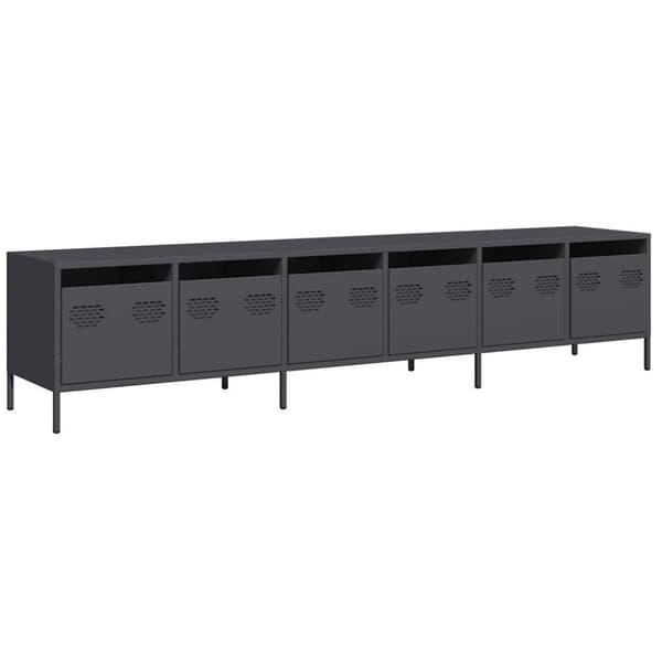vidaXL TV-benk antrasitt 202x39x43,5 cm kaldvalset stål
