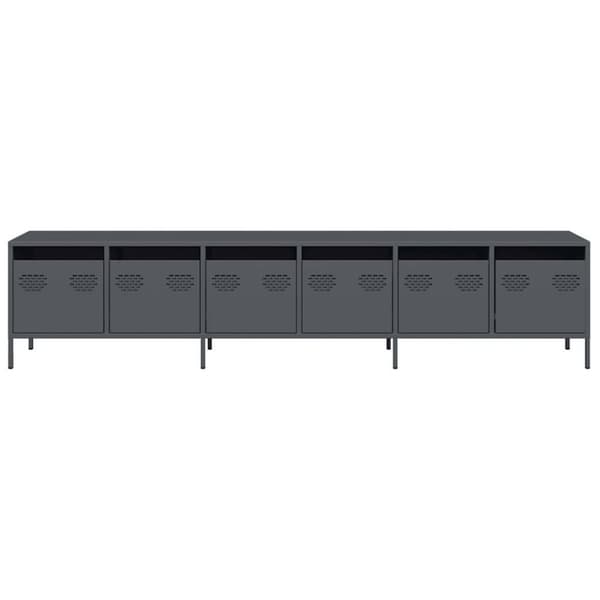 vidaXL TV-benk antrasitt 202x39x43,5 cm kaldvalset stål
