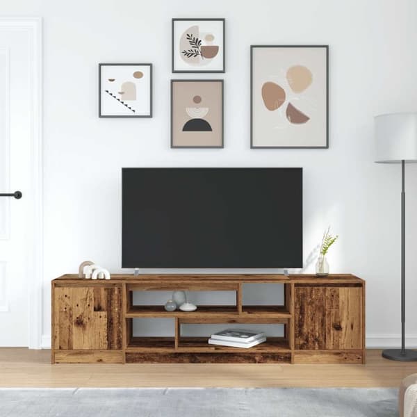 vidaXL TV-benk gammelt tre 188,5x41x50 cm konstruert tre