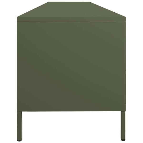 vidaXL TV-benk olivengrønn 202x39x43,5 cm kaldvalset stål