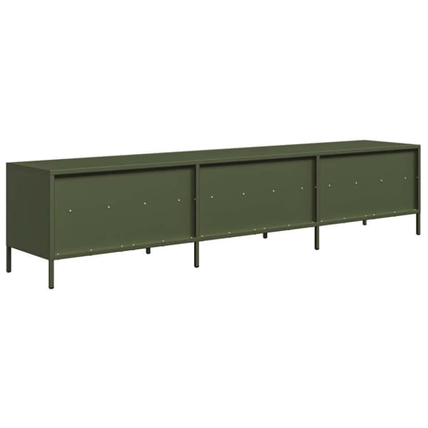 vidaXL TV-benk olivengrønn 202x39x43,5 cm kaldvalset stål