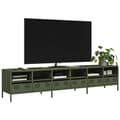 Miniatyrbilde 2 av 11: vidaXL TV-benk olivengrønn 202x39x43,5 cm kaldvalset stål