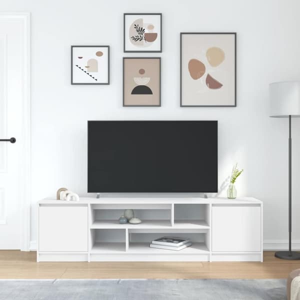 vidaXL TV-bänk vit 188,5x41x50 cm konstruerat trä