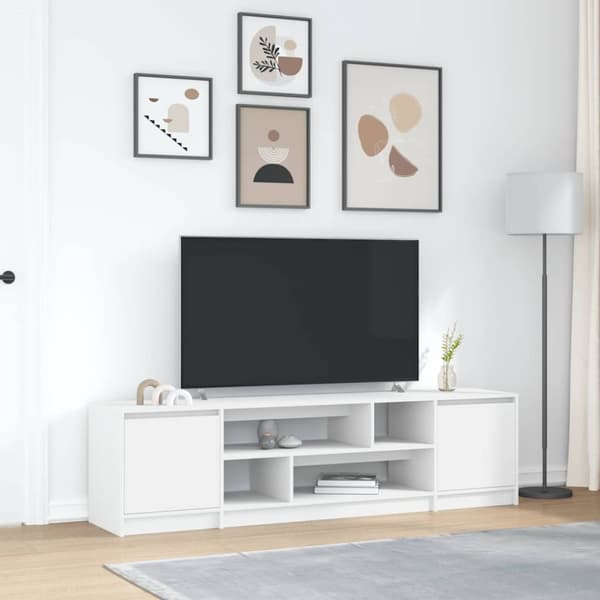 vidaXL TV-bänk vit 188,5x41x50 cm konstruerat trä