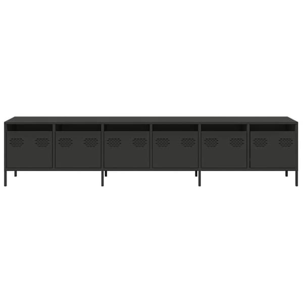 vidaXL TV-taso musta 202x39x43,5 cm kylmävalssattu teräs