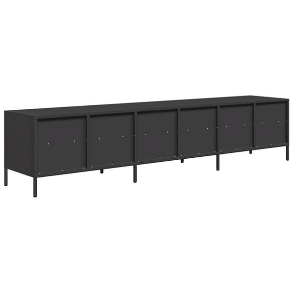 vidaXL TV-taso musta 202x39x43,5 cm kylmävalssattu teräs