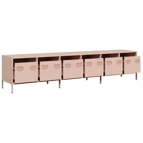 vidaXL Tv-bänk rosa 202x39x43,5 cm kallvalsat stål