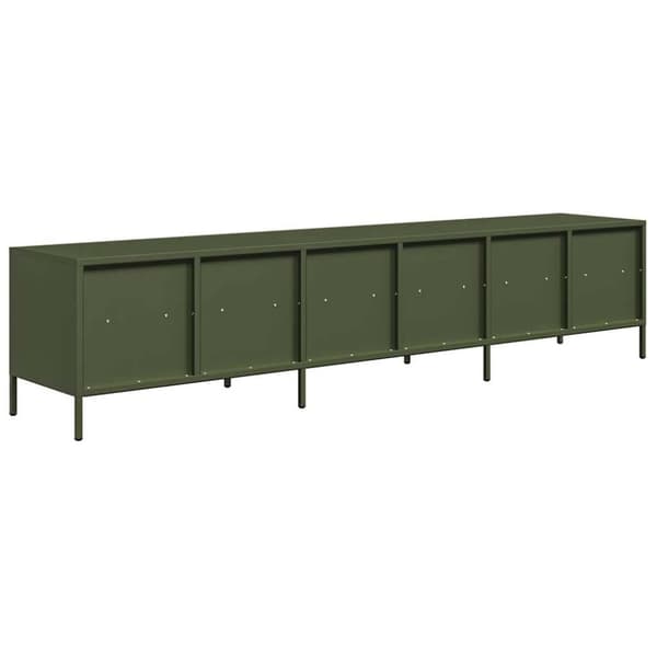 vidaXL TV-benk olivengrønn 202x39x43,5 cm kaldvalset stål