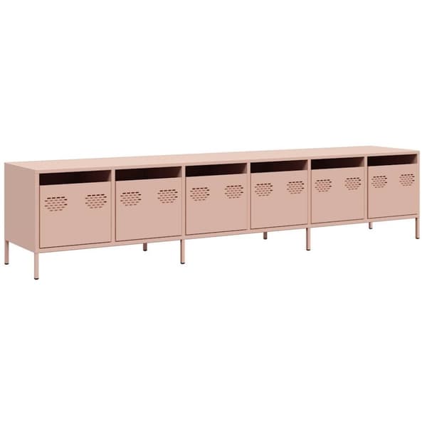 vidaXL TV-taso pinkki 202x39x43,5 cm kylmävalssattu teräs