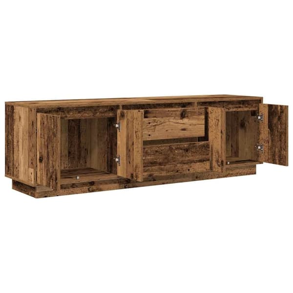 vidaXL TV-taso LED-valoilla vanha puu 160,5x41x50 cm