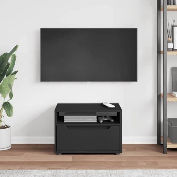 vidaXL TV-bänk VISNES svart 60x40x38 cm konstruerat trä