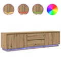 Miniatyrbilde 3 av 11: vidaXL TV-benk med LED-lys artisan eik 193,5x41x50 cm