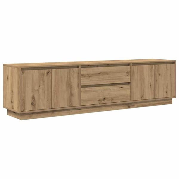 vidaXL TV-benk med LED-lys artisan eik 193,5x41x50 cm
