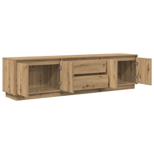 vidaXL TV-benk med LED-lys artisan eik 193,5x41x50 cm
