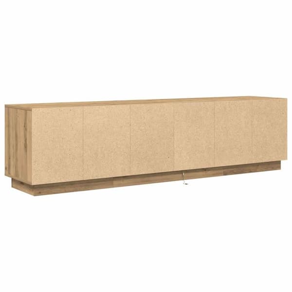 vidaXL TV-benk med LED-lys artisan eik 193,5x41x50 cm