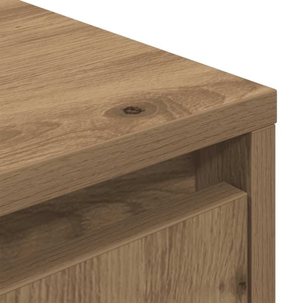 vidaXL TV-benk med LED-lys artisan eik 193,5x41x50 cm