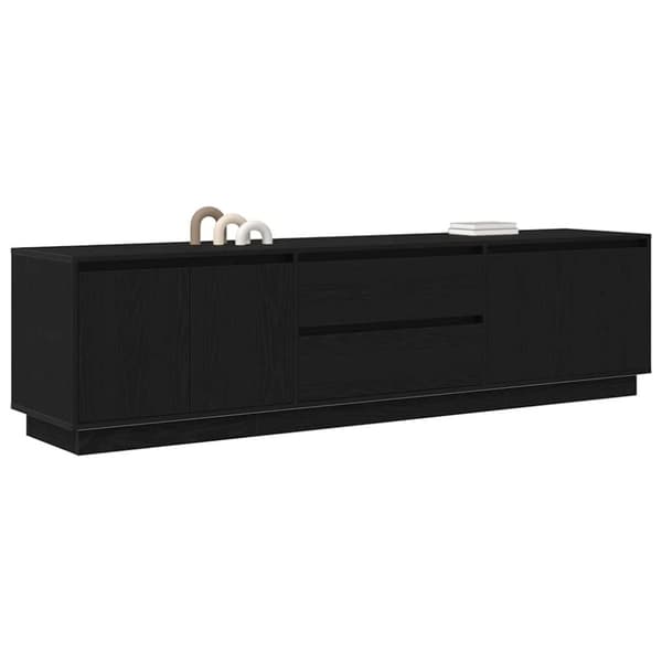 vidaXL tv-skab med LED-lys 193,5x41x50 cm sort-eg