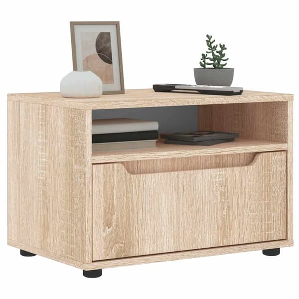 vidaXL tV-bord VISNES 60x40x38 cm konstrueret træ sonoma-eg
