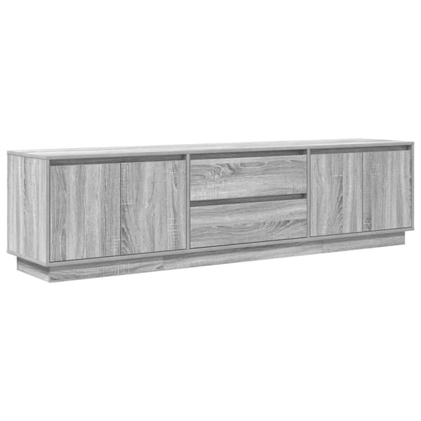 vidaXL TV-benk med LED-lys grå sonoma 193,5x41x50 cm