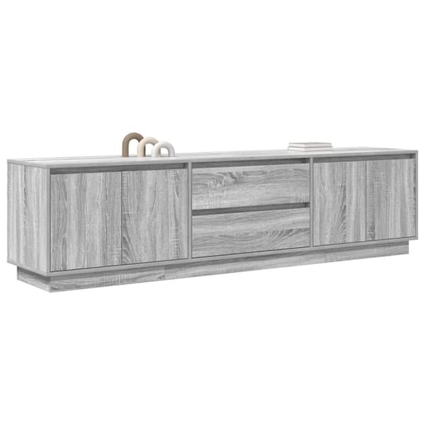 vidaXL TV-benk med LED-lys grå sonoma 193,5x41x50 cm