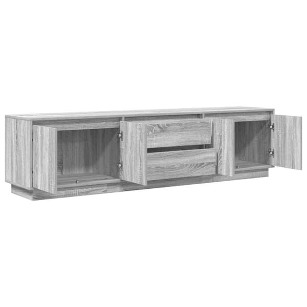 vidaXL TV-benk med LED-lys grå sonoma 193,5x41x50 cm