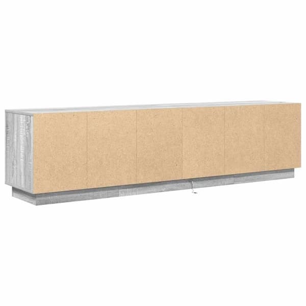 vidaXL TV-benk med LED-lys grå sonoma 193,5x41x50 cm