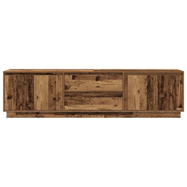 vidaXL TV-bänk med LED-lampor gammalt trä 193,5x41x50 cm