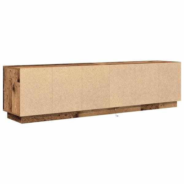 vidaXL TV-bänk med LED-lampor gammalt trä 193,5x41x50 cm