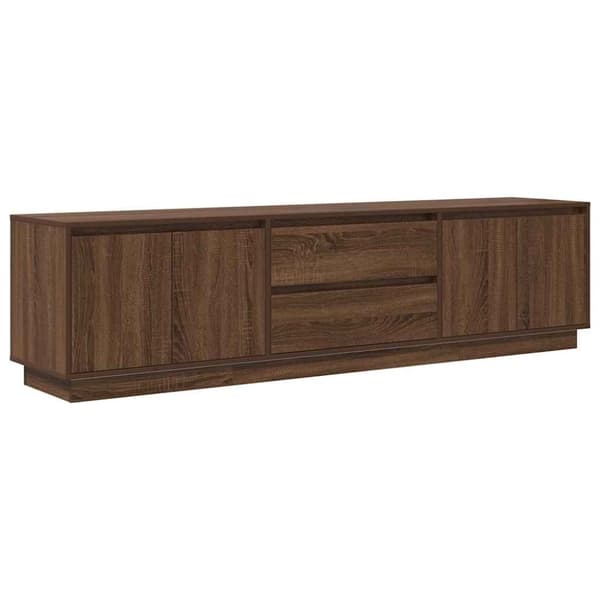 vidaXL TV-benk med LED-lys brun eik 193,5x41x50 cm