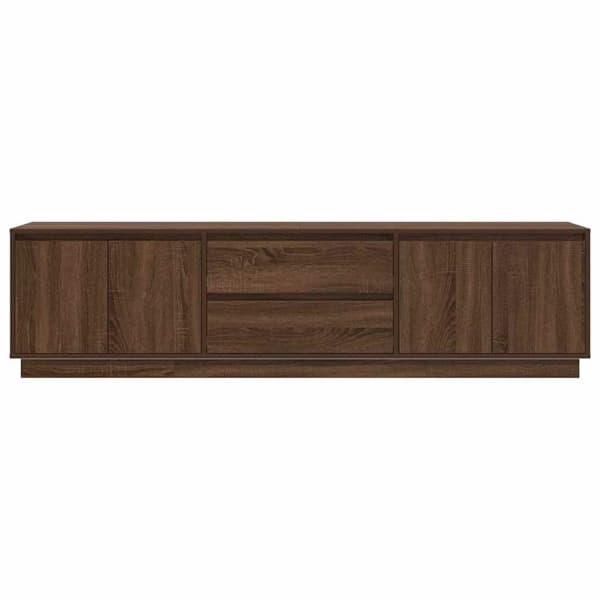 vidaXL TV-benk med LED-lys brun eik 193,5x41x50 cm