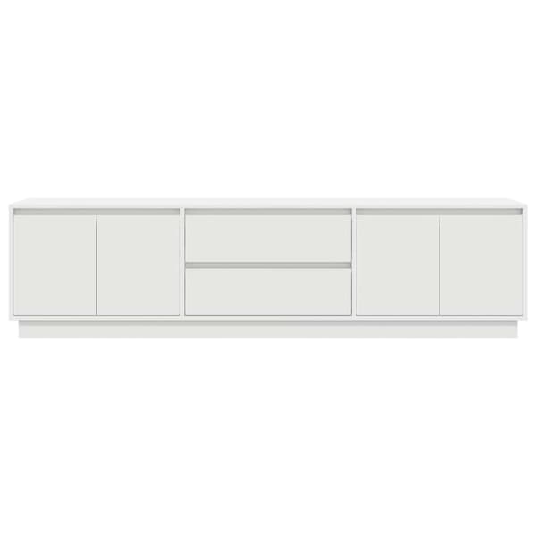 vidaXL TV-benk med LED-lys hvit 160,5x41x50 cm