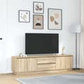 Miniatyrbild 5 av 11: vidaXL TV-bänk med LED-lampor sonoma ek 193,5x41x50 cm
