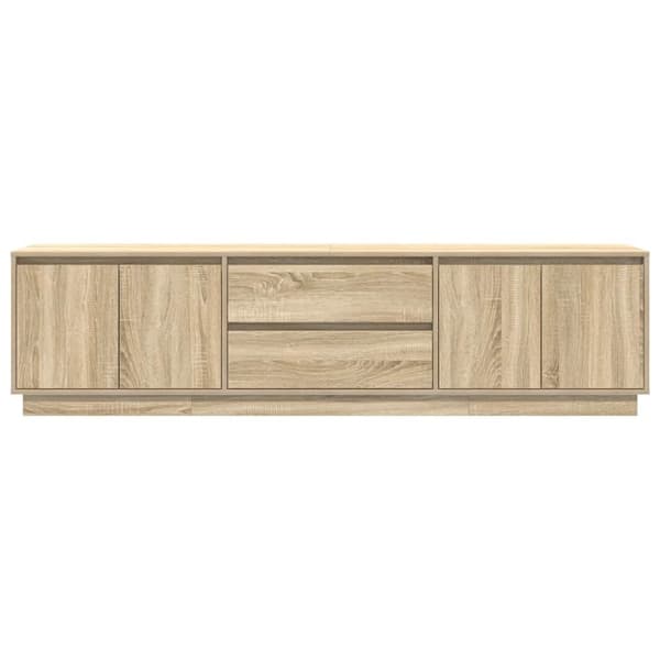 vidaXL TV-bänk med LED-lampor sonoma ek 193,5x41x50 cm