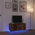 Miniatyrbild 1 av 2: TV-bänk med LED-lampor gammalt trä 100x41x50 cm